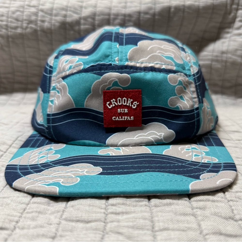 Crooks & Castles Sur Califas Men's 5 Panel Indigo Scuba Cap